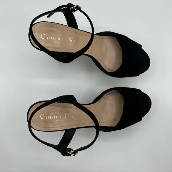 Christian Dior Black platform sandal heels size EU 39.5